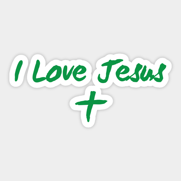 I Love Jesus (green) Sticker by VinceField